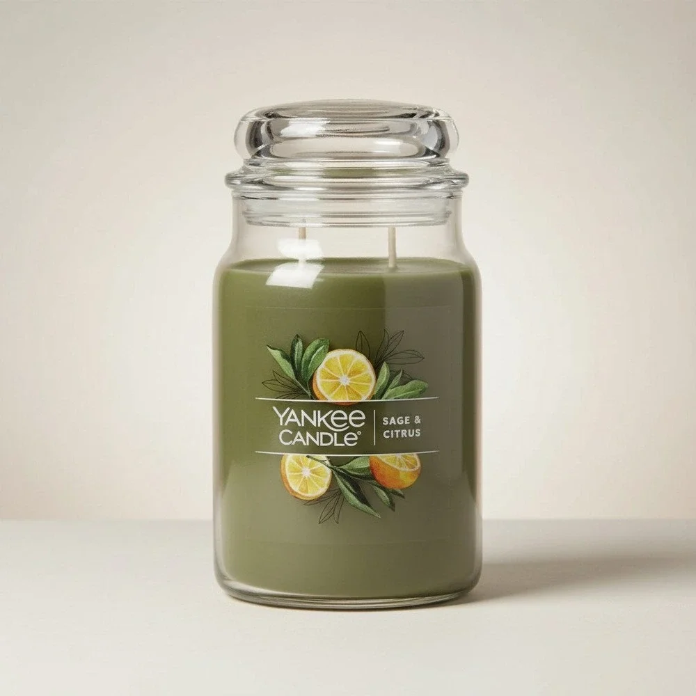 Yankee Candle Sage & Citrus Signature Large Jar‎ - 20 oz 2-Wick - NWT